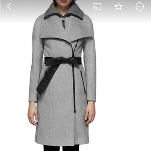 Mackage authentic 3/4 length wool coat with belt good condition size M